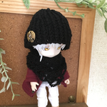 ニット帽子ストールセット:ブラック