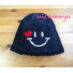 【春用新作】限定1点！！ネイビー☺︎︎ニコちゃんニット帽