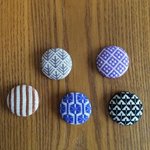 ＊mさまご予約品＊ こぎん刺しのヘアゴム〈そろばん刺し2×赤、3.8cm〉