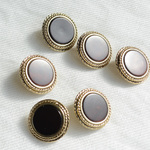 レトロ ゴールド＆べっ甲模様 ボタン 18mm【６個セット】