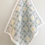 刺し子の布巾（枡刺し／春色）