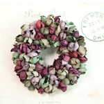 布花　花びらリースブローチ