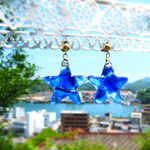 琉球ガラスの星屑ピアス⑧