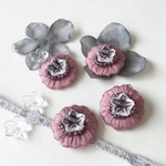 春の限定色＊刺繍糸のころんピアス  薄紫