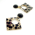 Square leopard pattern ピアス/イヤリング