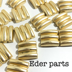 【4個】German vintage square line cabochon