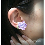 手編み:紫陽花のピアス ＊alkaline＊