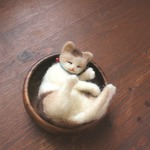 木のカップ猫　まめ　⑩