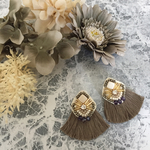 <人気シリーズ>ピアス イヤリング 結婚式  フリンジ タッセル ビーズ 刺繍