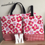 レッスンバッグ＆シューズ入れ花柄ピンク