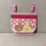   小さめサイズ  くまさんの 移動ポケット           ピンク