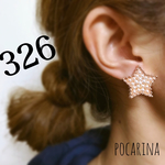 326＊キラキラ 星型 イヤリング ピアス ハンドメイド