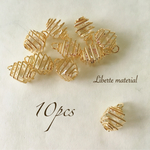 《10pcs》クリスタル入りスパイラル型チャーム