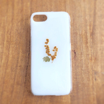 ミモザのsimple押し花iPhoneケース/押し花ケース
