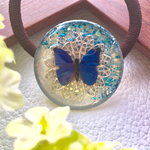 Blue butterflyヘアゴム　レジン