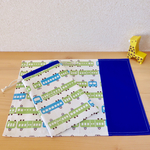 再再販【受注製作】電車 × ブルー  給食2点セット 
