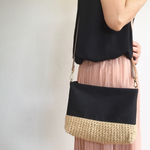 【受注製作】natural×Black 麻かごミニショルダー