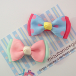 ❤︎ribbon hair clip❤︎水玉リボンヘアクリップピン2個セット⑬