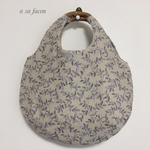  [新柄]  刺繍入り丸底リネントートバック