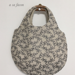 [新柄]  刺繍入り丸底リネントートバック