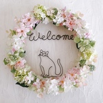 のんびり猫の Welcome 桜リース