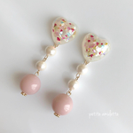 95 シェルフラワー ミルキーピンク イヤリング ピアス