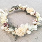 antique white &  purple 花かんむり（wide）キッズ・ベビー ラッピング無料