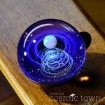 【cosmic town】1点物 宇宙モチーフガラスペンダント / ネックレス  ギフトボックス & 鹿革紐付【オパール入り】