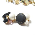 vintage button pierce【Black】