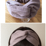 ヘアバンド☆*:ローズグレー 綿麻タンブラーワッシャー ヘアターバン