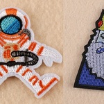 宇宙飛行士 星の王子様 ワッペン 刺繍 キルト 2枚入り デザイン選択自由
