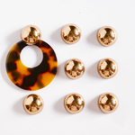  IMPORT 【8個】bronze gold plastics ＊カボション
