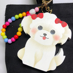 【新作】可愛い マルチーズ キーホルダー ストラップ【バッグチャーム】【犬】