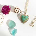  《brass&gold filled》heart turquoise❤︎necklace