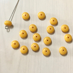 VINTAGE MUSTARD YELLOW ROUND SPACER BEADS
