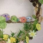 カラフルな小鳥のリース