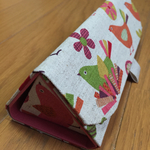 267)【送料込】折りたためるメガネケース(鳥とお花)
