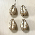VINTAGE MATTE GOLD WASHED DESIGN DROP BEADS