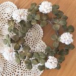 シロツメクサとクローバー　布花リース