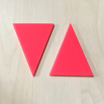 VINTAGE HOT PINK BIG TRIANGLE CABOCHON PARTS