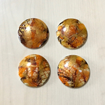 VINTAGE GOLD BROWN MIXCOLOR ROUND CABOCHON