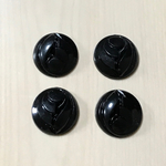 VINTAGE BLACK ROUND DESIGN CABOCHON PARTS