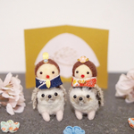 ハリネズミ 小動物用帽子☆お雛様セット