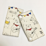 再5販♡おとぼけくまさん♡のほほんパーティー♡大人可愛い♡エルゴリバーシブルよだれカバー♡デニムスター♡6