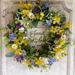 再販＊ 春の庭から〜ミモザとラベンダーのwreath