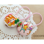 可愛い動物キャラのくるみボタンヘアゴム(送料込)