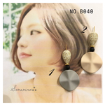  No.B040 オシャレな❁⃘़︎•･ウェーブビーズ×雫のアンティークピアス / イヤリング