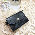 ◆受注生産◆ 牛革 星柄型押し パスケース付き小銭入れ  ミニ財布 定期入れ コインケース