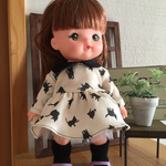 メルちゃん ♡ 黒猫柄ワンピース