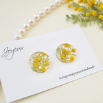 春色フラワー♡パール入りミモザのボタニカルピアス/イヤリング